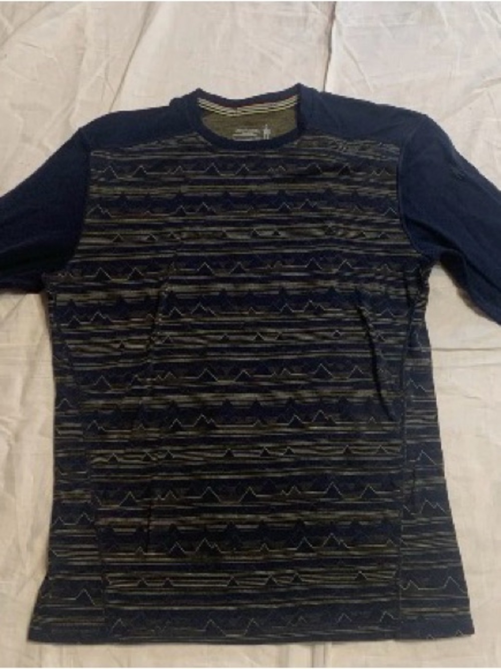 Smartwool Merino 250 - Men’s L - Navy Patterned Long-Sleeve Crew